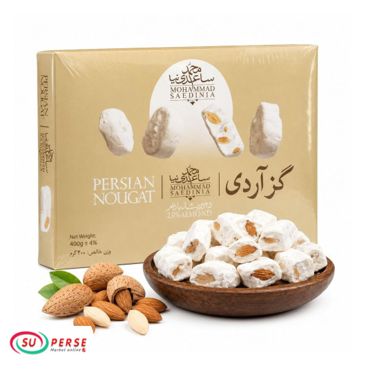 گز آردی 25 درصد مغز بادام ساعدی نیا - 400 گرم